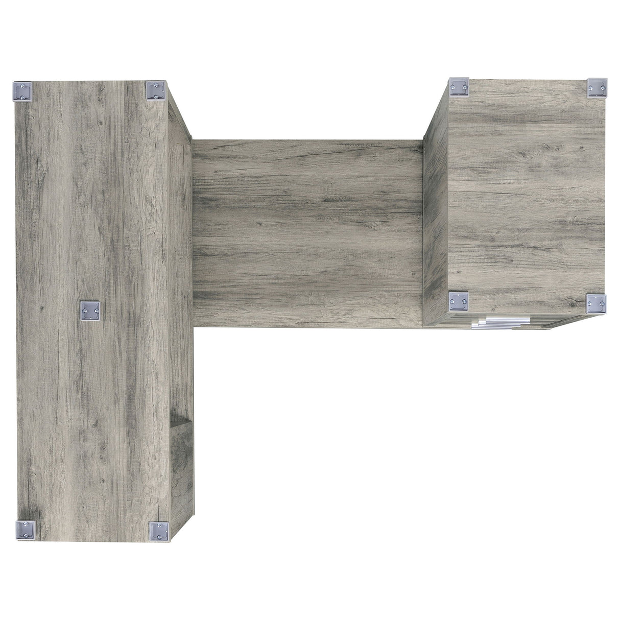 Tona - L-Shape Computer Desk With 3 Drawers And 5 Shelves
