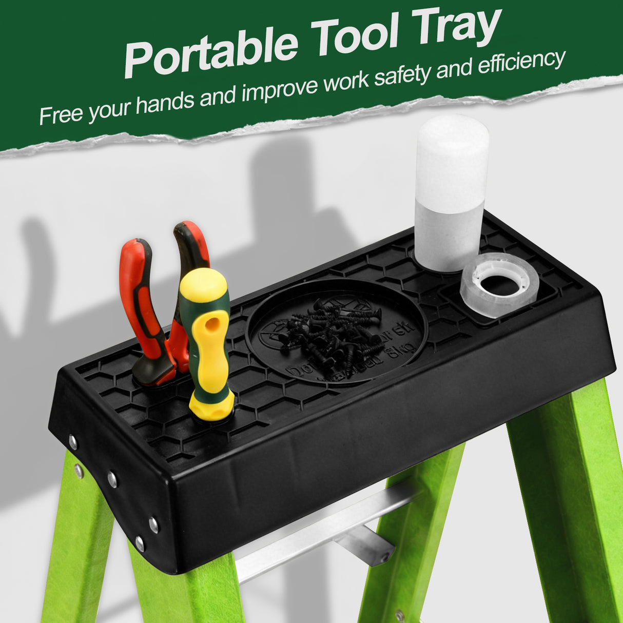 Fiberglass Ladder with Tool Tray