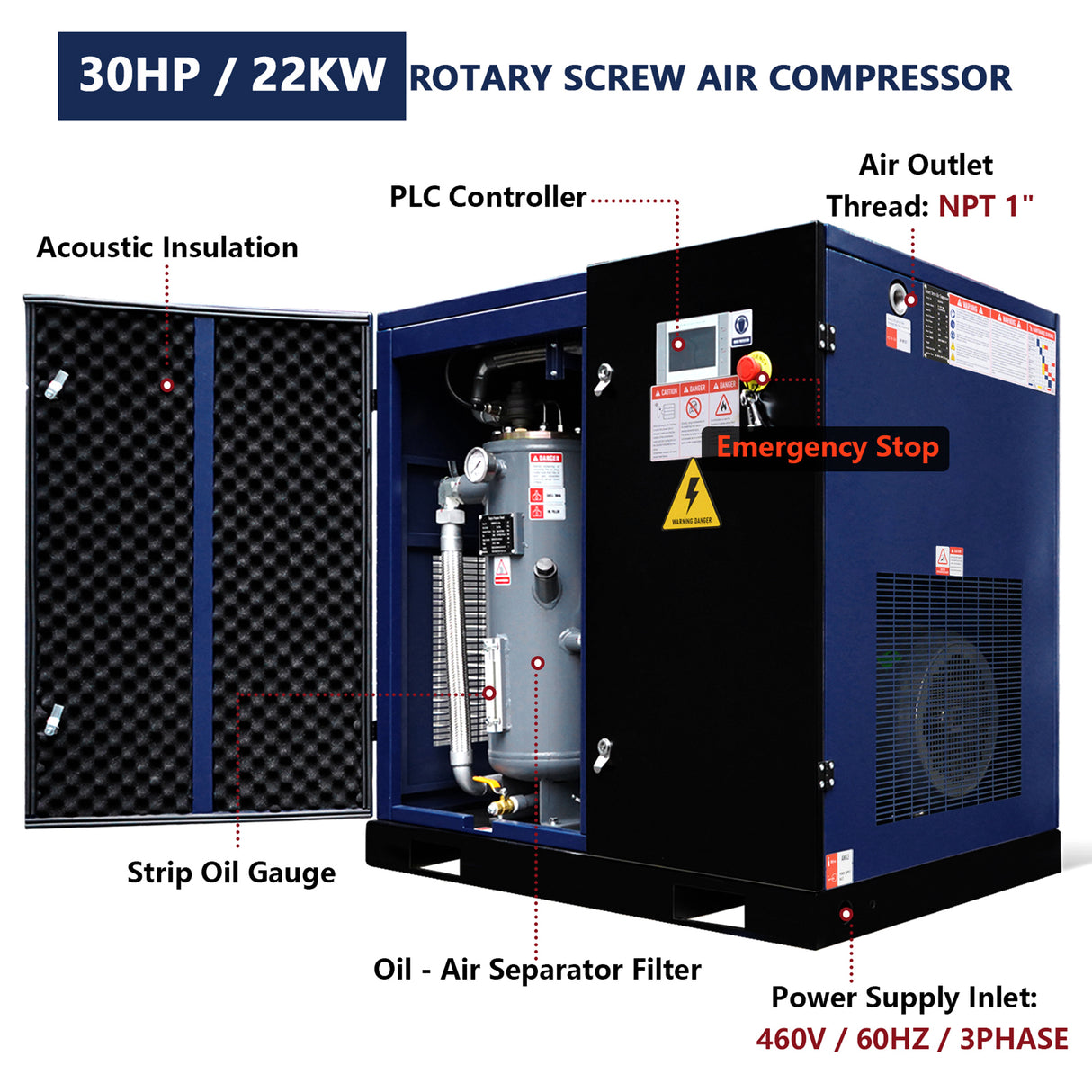 30HP Rotary Screw Air Compressor