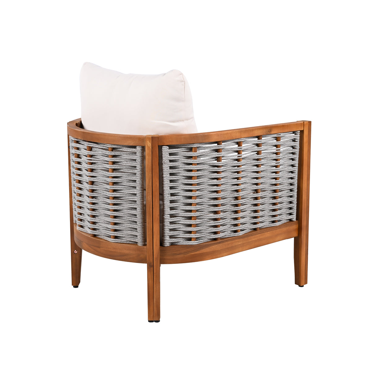 2 Pieces Outdoor Unique Tub Design Armchair with Woven Rope