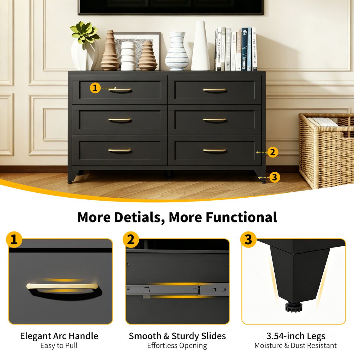 6 Drawer Dresser for Bedroom