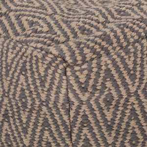 Amuleto - Hand Loomed Cotton Pouf - Dark Gray / Brown