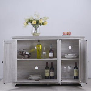 3 Door Mirrored Sideboard Cabinet With Adjustable Shelves