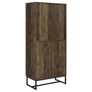 Gunderson - 8 Shelf Accent Cabinet - Oak