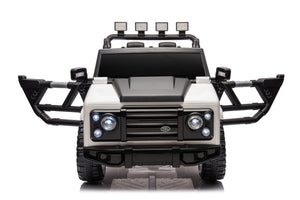 12V7A 30W*2 Four-Wheel Drive Seat One Button Start, Forward And Backward, High And Low Speed, Music, Front Light, Power Display, Two Doors Can Open, 2.4G R / C, Seat Belt Four Wheel Absorber