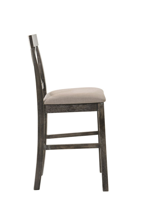 Martha II - Weathered Counter Height Chair (Set of 2) - Gray / Tan - Best Buy Furniture