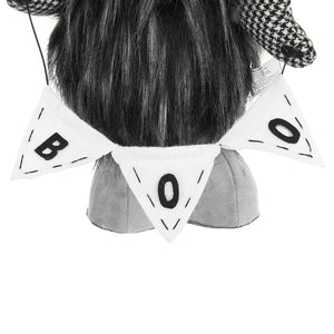 Set of 2 Black Fabric Gnomes with 'Boo' Banner