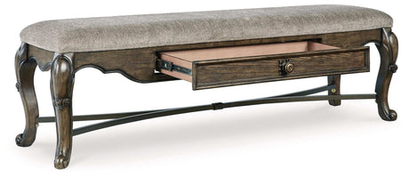 Maylee - Upholstered Storage Bench - Dark Brown - Best Buy Furniture