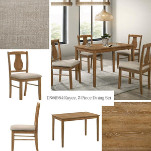 Kayee - 5 Pieces Pack Dining Set - Weathered Oak - Best Buy Furniture