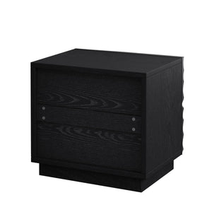 Nightstands, Bedside Table With 2 Drawers (Set of 2) - Black