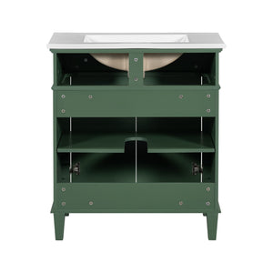 Bathroom Vanity With Ceramic Basin, Soft Close Door And Adjustable Shelves