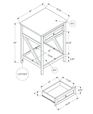 Accent End Table, 2 Tier, Storage Drawer, Transitional Style - Best Buy Furniture