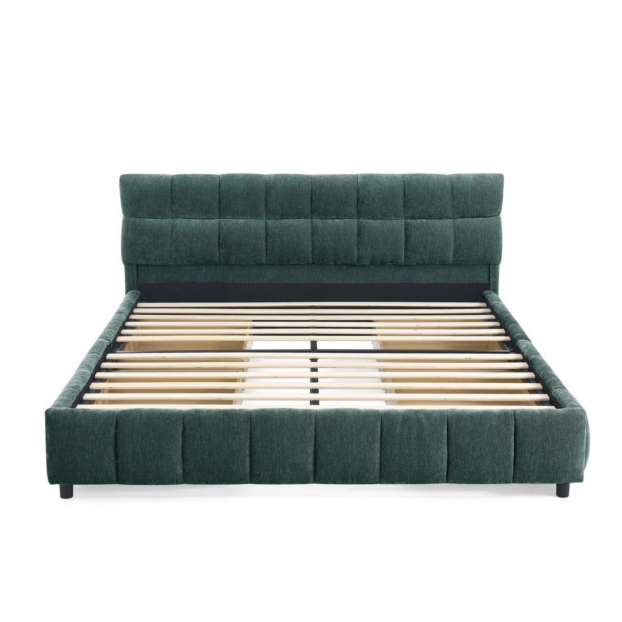 Modern Platform Bed Frame With Thick Fabric
