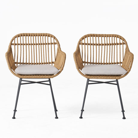 Outdoor Rattan Accent Chair With Metal Legs - Best Buy Furniture