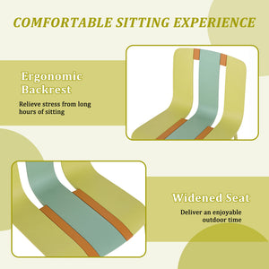 4 Piece Set Of Modern Striped Color Blocking Single Chairs With Round Table