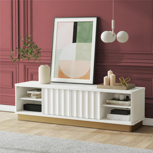 Rene Scalloped TV Stand For TVs Up To 65" - White