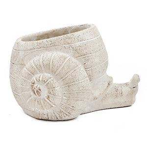 Decorative Cement Planter with Abstract Design - Natural Finish