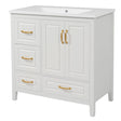 Bathroom Vanity With Sink, Soft Closing Doors & Drawers, Metal Handles - Best Buy Furniture
