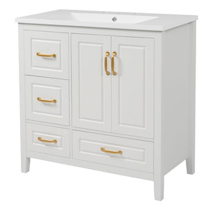 Bathroom Vanity With Sink, Soft Closing Doors & Drawers, Metal Handles - Best Buy Furniture