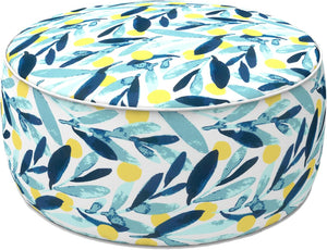 2 Pack Outdoor Inflatable Ottoman 21"x21"x9" - Coastal Leaves