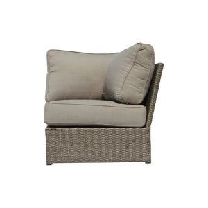 Outdoor Wicker Sectional With Weather Resistant Cushions And Table