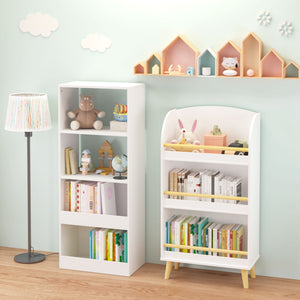 Bookshelf 3 Tier Book Organizer With Toy Storage - White