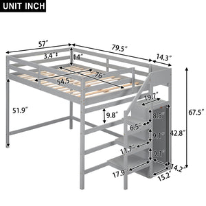 Loft Bed With Built In Storage Wardrobe And Staircase