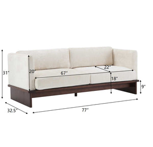 77 in. Square Arm Modern 3 Seater Boucle Sofa Upholstered Couch