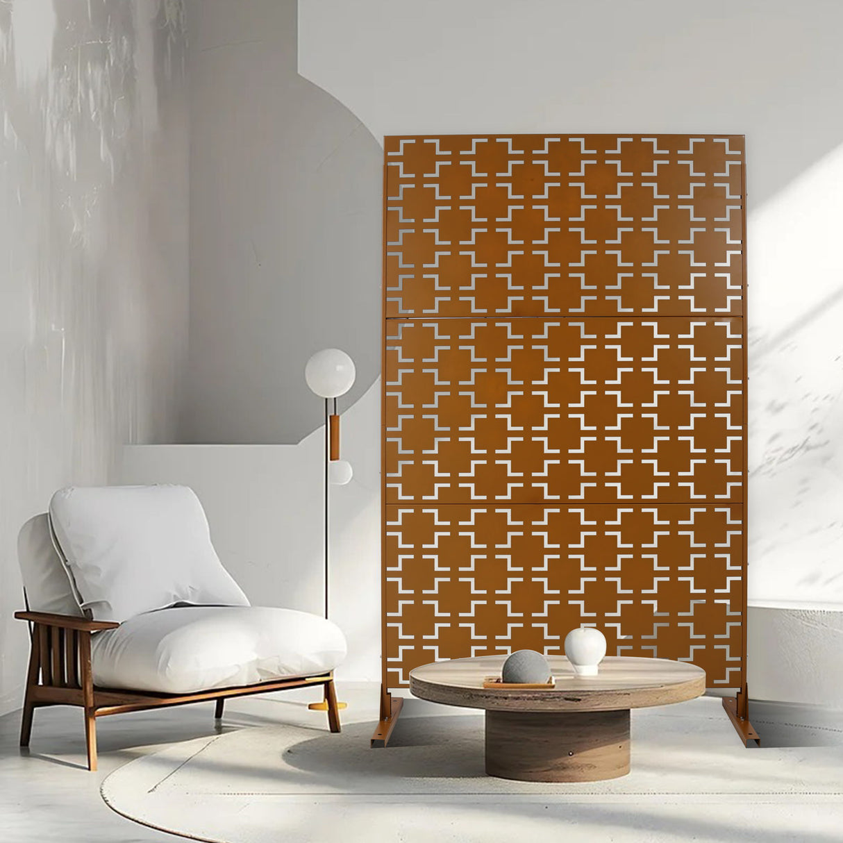 Outdoor & Indoor Metal Privacy Freestanding Decorative Screen