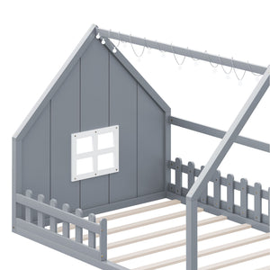 House Bed With Window And Fence