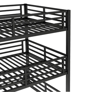 Full Over Full Over Full Bunk Bed with Slide