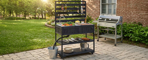 TOPMAX 41.7'' Large Patio Rolling Kitchen Island with Sink