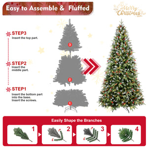 7Ft Christmas Tree with 450 Warm Lights