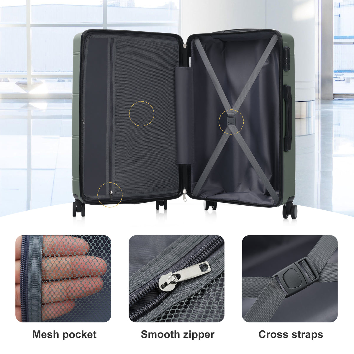6 Piece Lightweight Hardshell Luggage Set