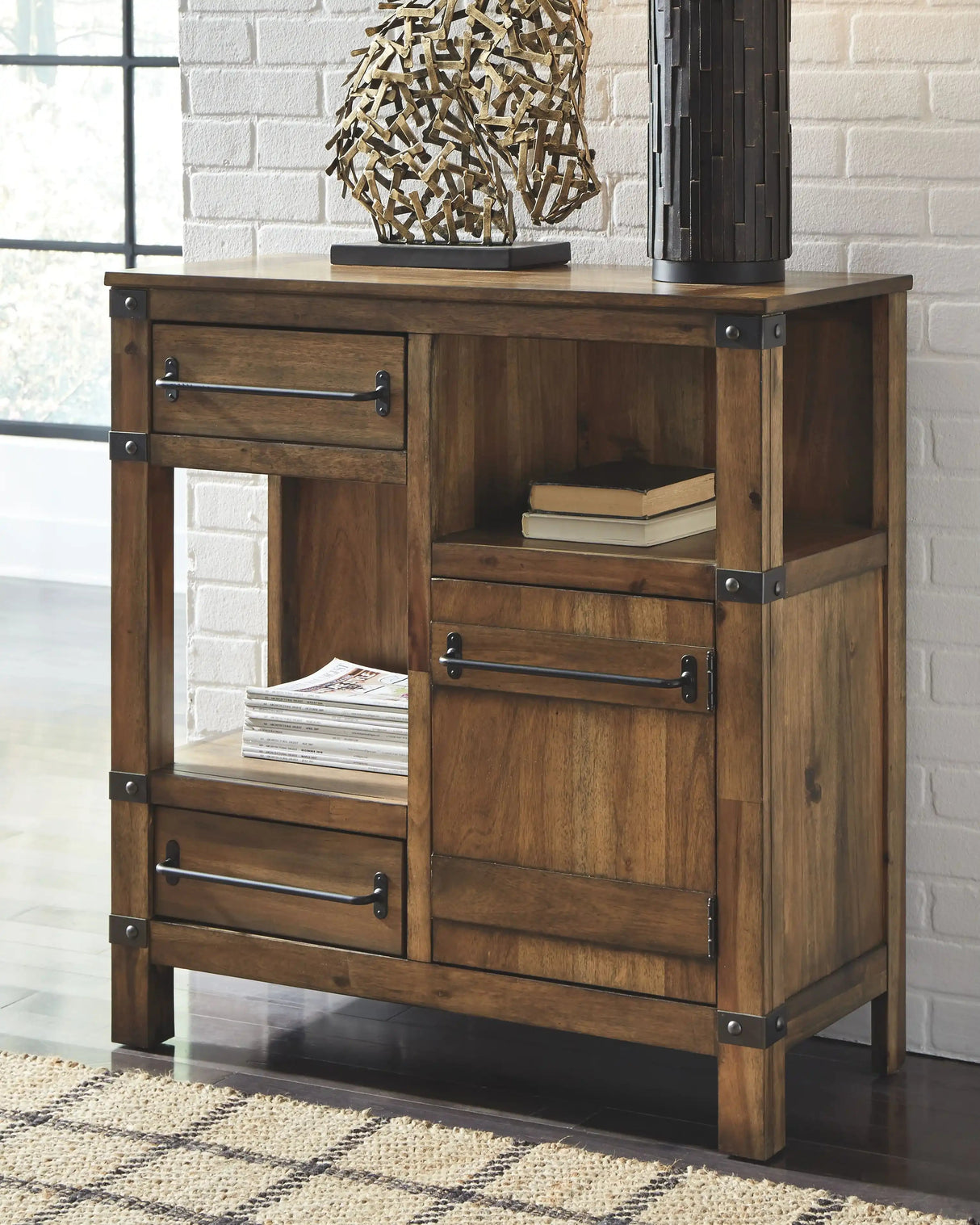 Roybeck - Accent Cabinet - Light Brown / Bronze - Best Buy Furniture