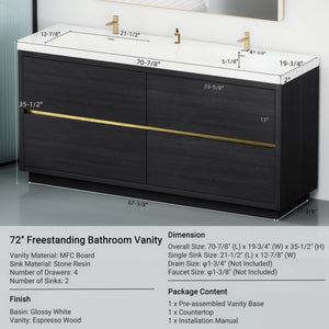 Bathin Freestanding Bathroom Vanity With Double Sinks