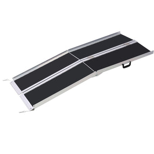 Portable And Foldable Wheelchair Ramp With Non Skid Surface