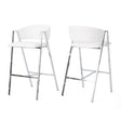 Modern Bar Stools With Low Back And Arms And Durable Metal Frame (Set of 2) - Ivory - Best Buy Furniture