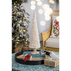 D3.9x15" Fringes Embellished Cone With Wooden Base