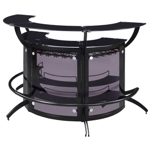 Elaina - 3 Piece Curved Freestanding Home Bar - Black