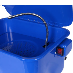 Benchtop Parts Washer With 110V Pump, 3.5 Gallon Capacity - Blue