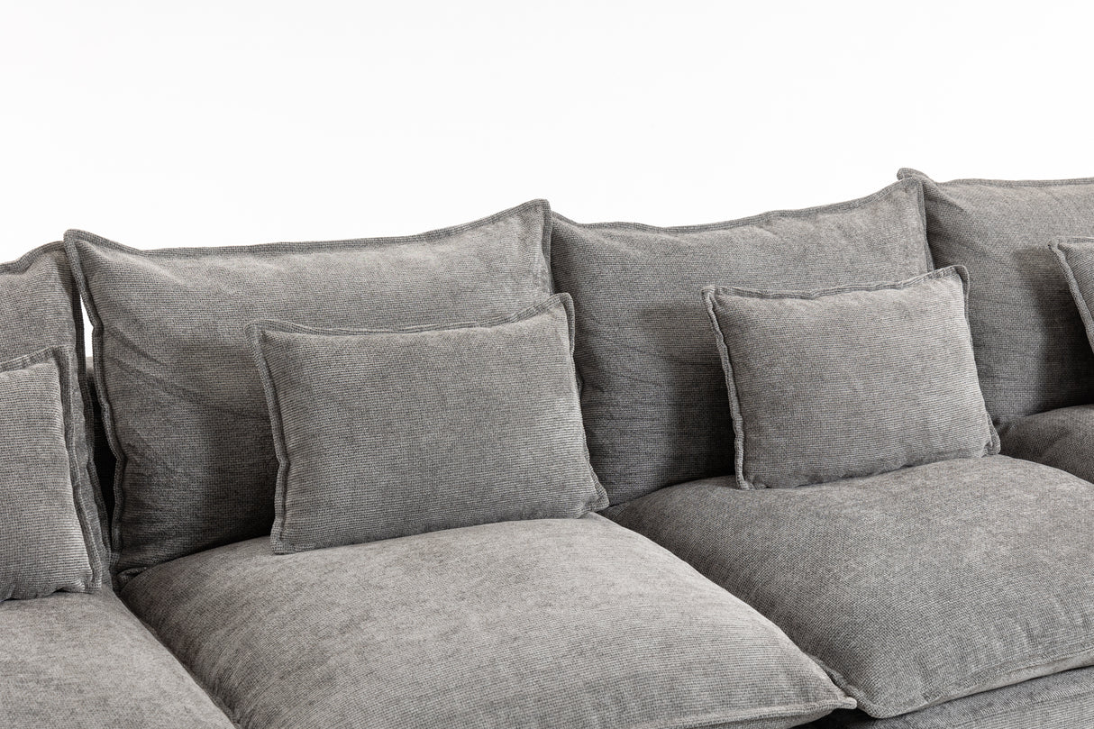 129.8" Width Modular Sectional Sofa with 2 Ottomans