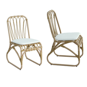 Outdoor Wicker Dining Chairs With Washable Cushion (Set of 2) - Best Buy Furniture