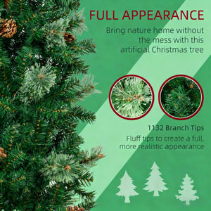 Slim Pine Needles Xmas Tree - 7.5 Foot Pencil Christmas Tree