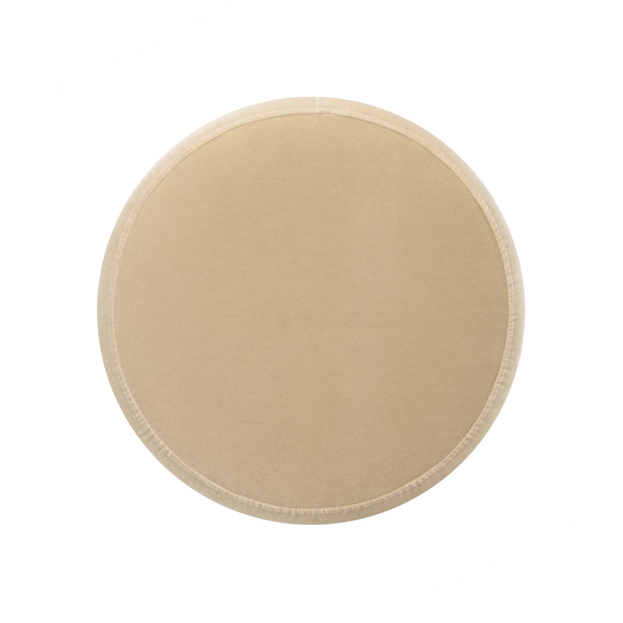 Edward 17.5" Round Upholstered Ottoman with Bullion Fringe