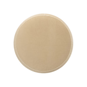 Edward 17.5" Round Upholstered Ottoman with Bullion Fringe