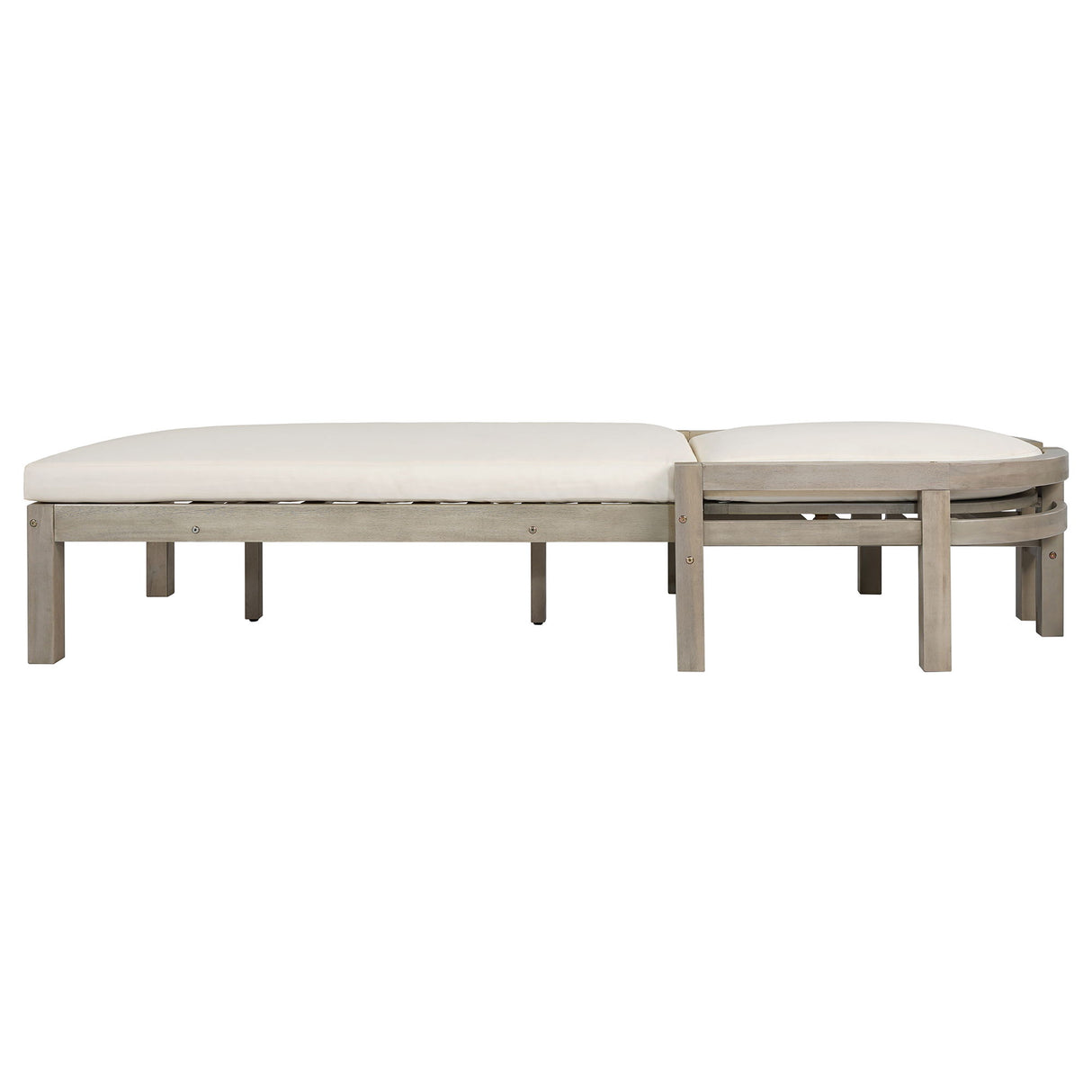 Outdoor Chaise Lounge With 5 Position Adjustable Backrest (Set of 2)