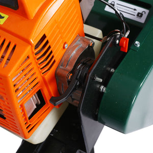 Portable Double Flywheel Electric Log Splitter 7 Ton Gas Log Splitter With Auto Return Steel - Gray