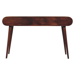 Solid Wood London Arch Writing Desk, 2-Drawers, Chestnut