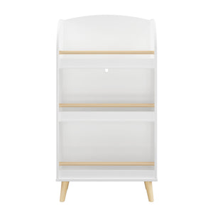 Bookshelf 3 Tier Book Organizer With Toy Storage - White